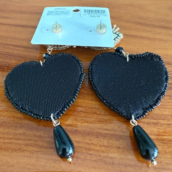 Chico's Beaded Evil Eye and Heart Earrings NWT - Picture 2 of 3
